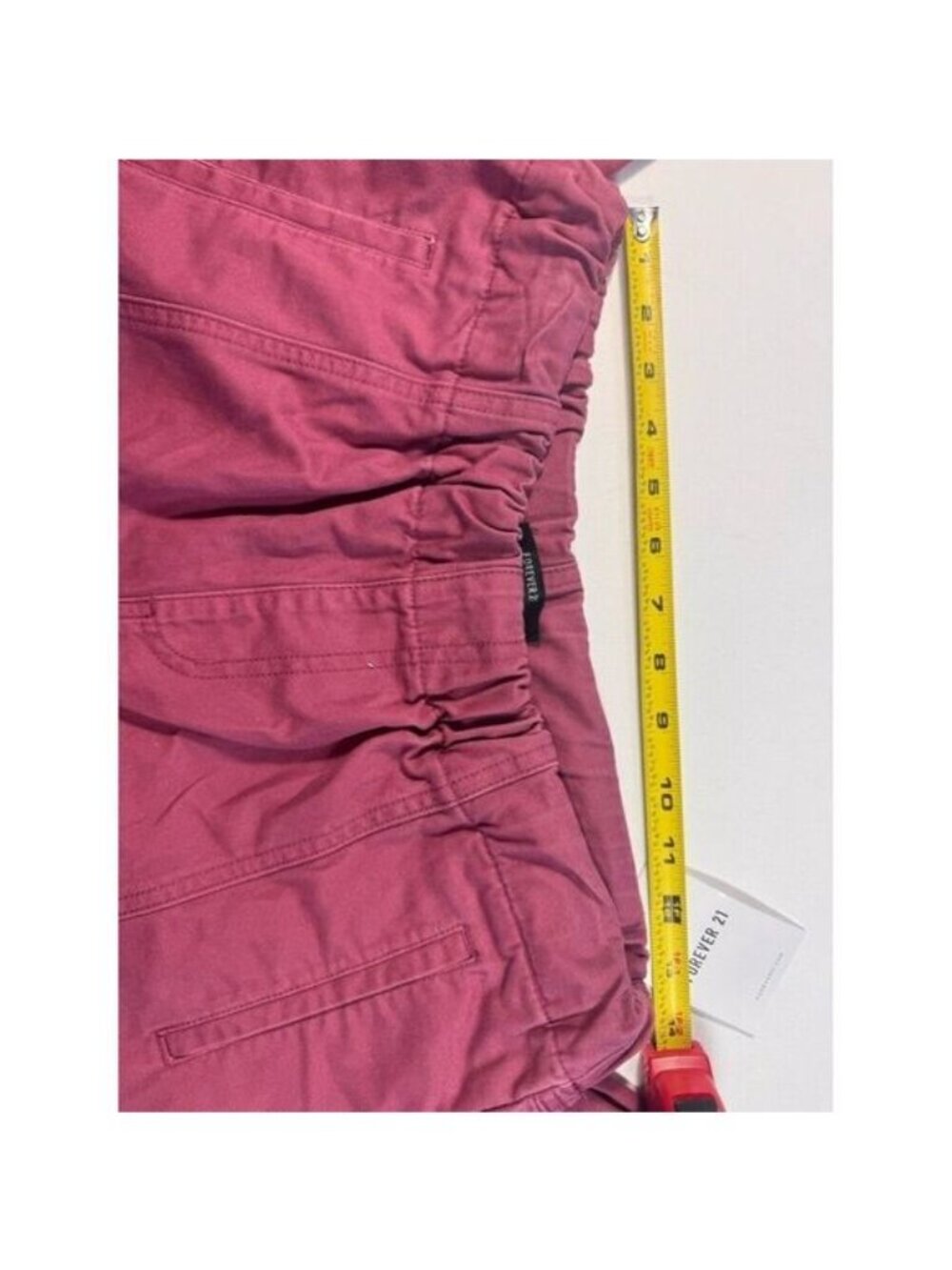 NWT Forever 21 Women's Size L Berry Cargo Joggers Woven Ankle Pants Burgundy - Picture 6 of 8